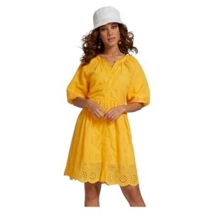 Eyelet Button Down Shift Dress- Lily & Cali